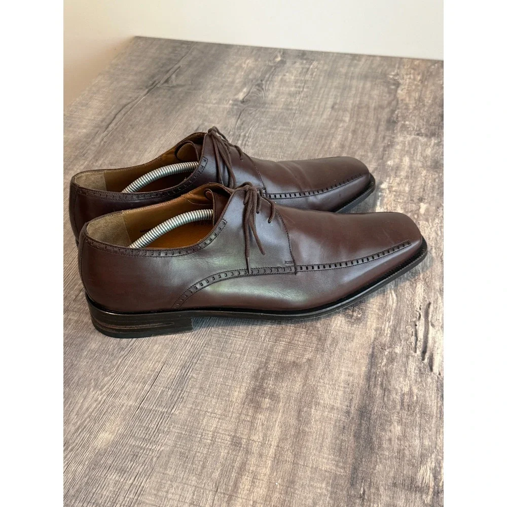 Mezlan Davinci Brown Leather Square Toe Derby Dress Shoes Mens 12 M Spain 86675